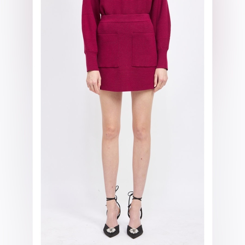En Saison Lisette Sweater Skirt in Fuchsia - Picture 4 of 5